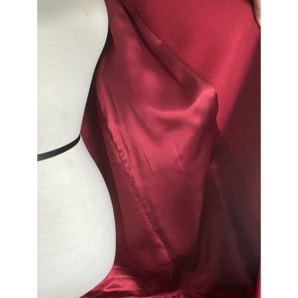 Vtg Red Holiday Wool Coat Fur Collar Cuff Double Breast Size Made in Canada Med - Picture 7 of 11